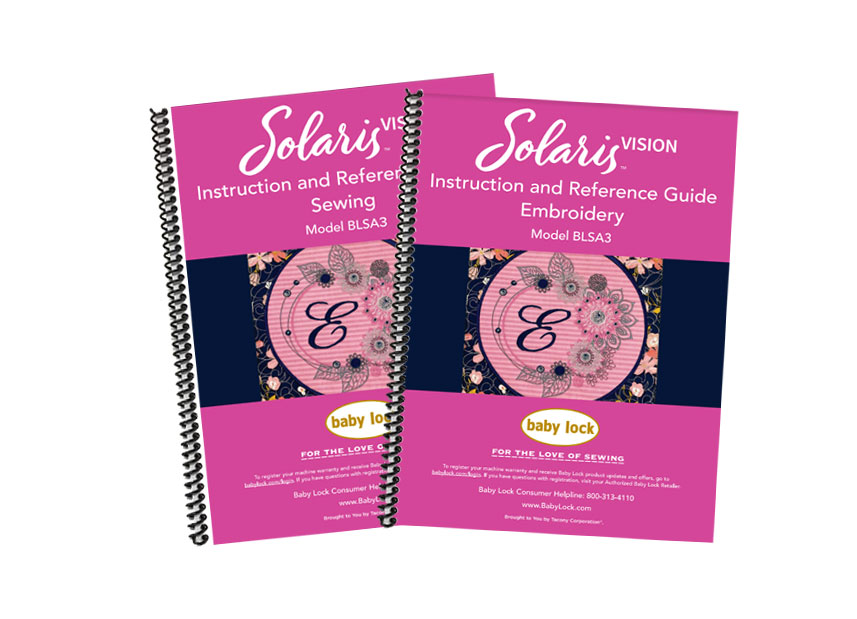 Babylock Solaris 3 Embroidery and Sewing Manuals