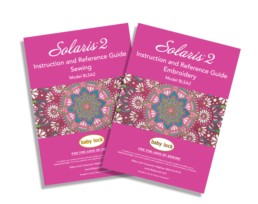 Babylock Solaris 2 Embroidery and Sewing Manuals